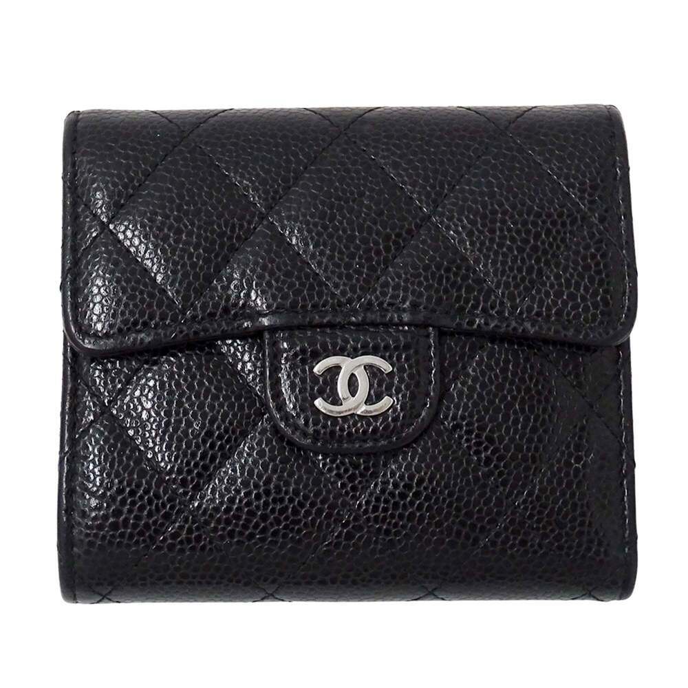 CHANEL Black Caviar Leather Wallet